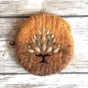 Handmade Felted Tree Life Coin Purse